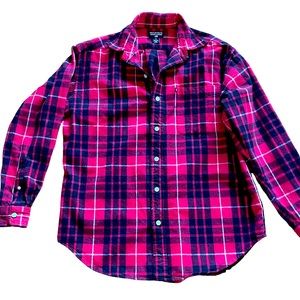 Men’s Polo Jeans Co Ralph Lauren Red and Black Plaid Flannel Shirt Size M